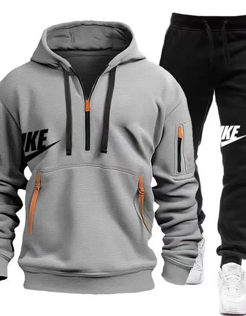 Load image into Gallery viewer, 2025 New Men&#39;S Autumn and Winter Suit Zipper Hoodie + Trousers Suit Casual Men&#39;S Sportswear Warm Suit

