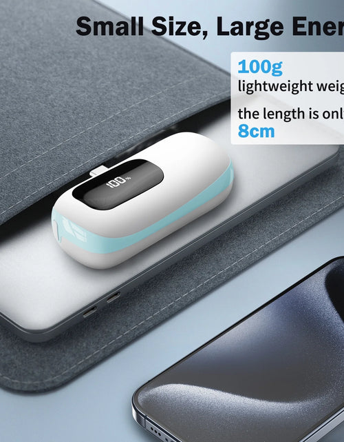 Load image into Gallery viewer, Portable Charger Power Bank Type-C, 5000Mah Battery Pack Charing Bank for Android Samsung,Pixel,Iphone15 Series,Blue
