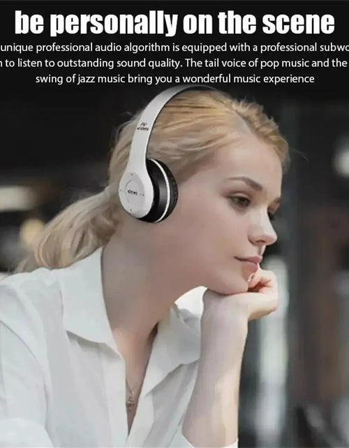 Load image into Gallery viewer, Wireless Bluetooth 5.0 Over-Ear Headphones with FM Radio, MIC &amp; Foldable Design – Supports TF Card
