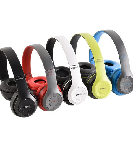 Wireless Bluetooth 5.0 Over-Ear Headphones with FM Radio, MIC & Foldable Design – Supports TF Card