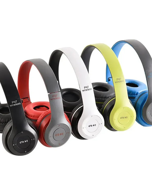 Load image into Gallery viewer, Wireless Bluetooth 5.0 Over-Ear Headphones with FM Radio, MIC &amp; Foldable Design – Supports TF Card
