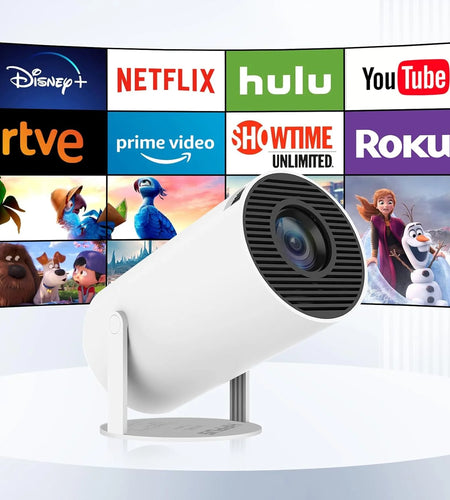 Mini Projector with Wifi and Bluetooth,4K 1080P Supported,Outdoor Movie Projector