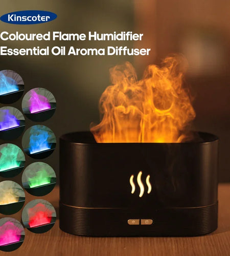 Aroma Diffuser Air Humidifier Ultrasonic Cool Mist Maker Fogger Led Essential Oil Flame Lamp Difusor