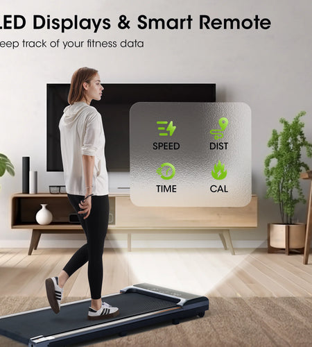 Walking Pad under Desk Treadmill with Remote Control Lightweight 2 in 1 Exercise Treadmill 0.6-3.8 Speed Range for Home Office Workout