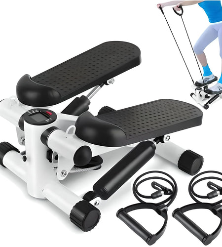 Steppers for Exercise at Home, Stair Stepper with Resistance Bands for Home Fitness, Mini Stepper with 331 LBS Loading Capacity, Stepper Portable Home Workout Exercise Equipment