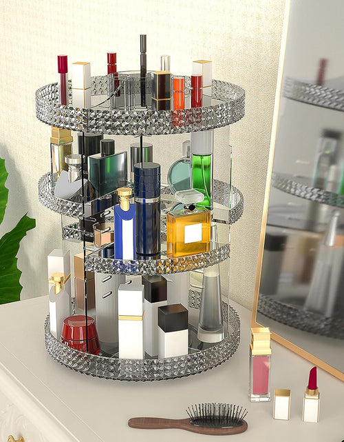 Load image into Gallery viewer, 360 Degree Rotating Makeup Organizer, Extra Large Capacity Cosmetic Storage Unit, Removable DIY 7 Layers Skincare Organizer, Acrylic Beauty Perfume Organizer for Vanity Countertop (Gray)
