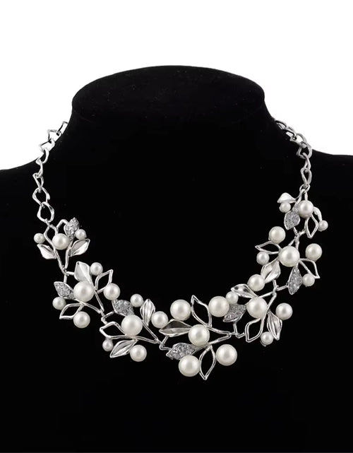 Load image into Gallery viewer, Simulated Pearl Necklaces &amp; Pendants Leaves Statement Necklace Women Collares Ethnic Jewelry for Gifts
