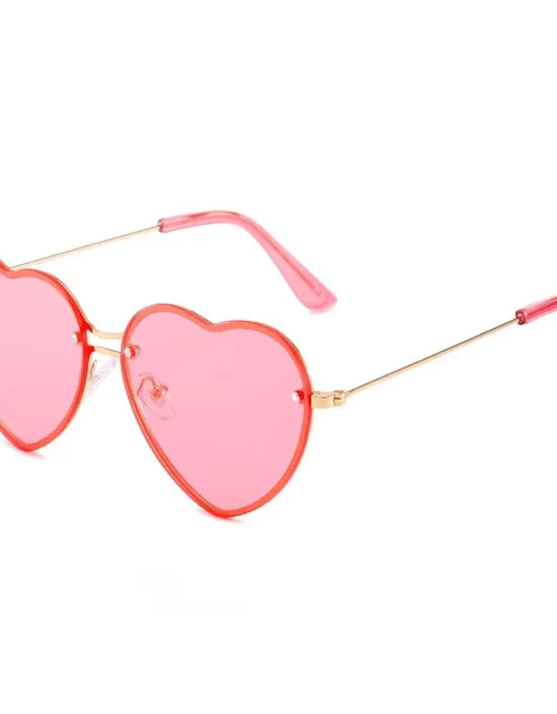 Load image into Gallery viewer, Heart Shaped Sunglasses Metal Women Brand Designer Fashion Rimless LOVE Clear Ocean Lenses Sun Glasses Oculos UV400
