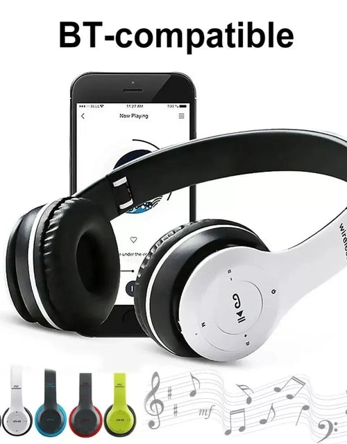 Load image into Gallery viewer, Wireless Bluetooth 5.0 Over-Ear Headphones with FM Radio, MIC &amp; Foldable Design – Supports TF Card
