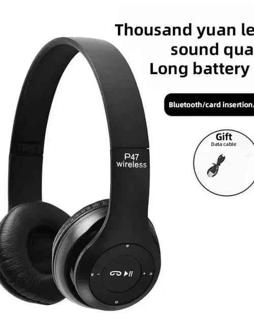 Load image into Gallery viewer, Wireless Bluetooth 5.0 Over-Ear Headphones with FM Radio, MIC &amp; Foldable Design – Supports TF Card
