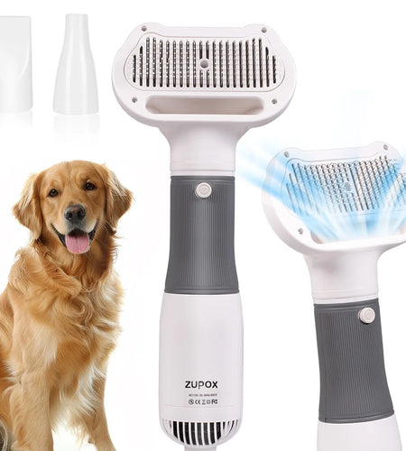 Dog Hair Dryer, 2 in 1 Dog Brush, Pet Grooming Dryer for Small Dog and Cat, Cat Hair Brush with Adjustable Temperature