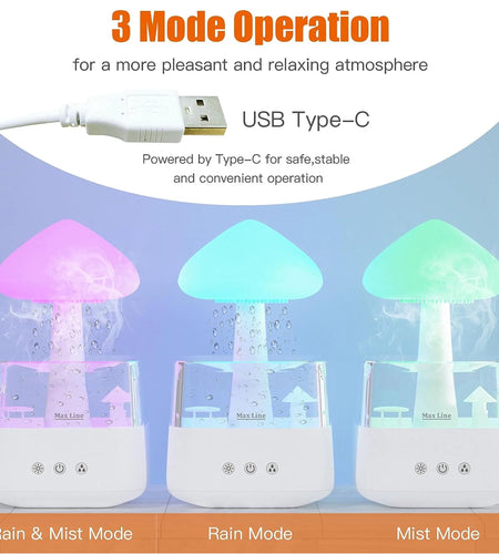 Humidifiers for Bedroom 7 Color Cloud Humidifier Rain Drop for Sleeping Relaxing Aromatherapy Essential Oil Diffuser, White