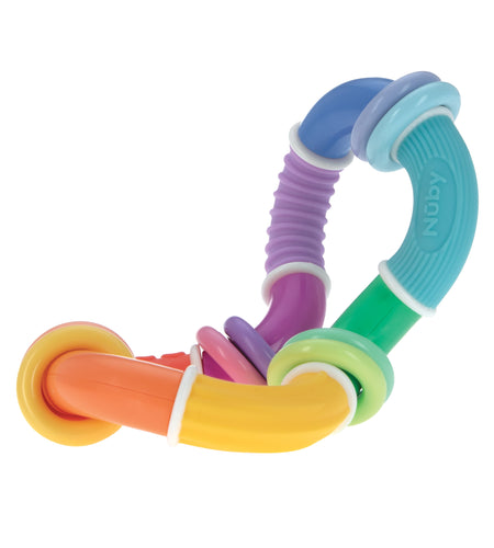 Twist-A-Ring Rattle Teether Toy for Babies, Multicolor
